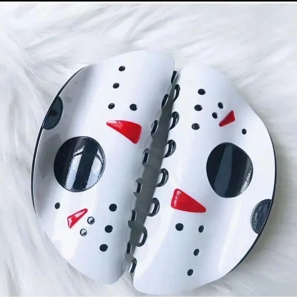 $22 or 3 For $35 🔪 Friday The 13th Jason VorHees Face Mask Acrylic Hair Clip